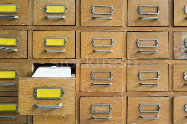 Vieux archive tiroirs bois rétro informations Photo stock © deyangeorgiev