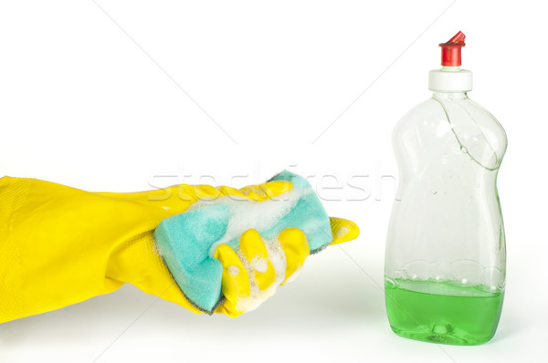 Burete mână detergent alb izolat Imagine de stoc © deyangeorgiev
