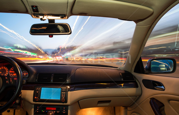 Car interior on driving. Stock photo © deyangeorgiev