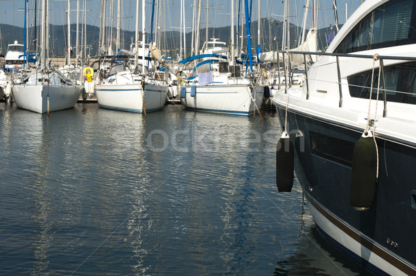 Stock photo: Anchored yachts in St. Tropez 