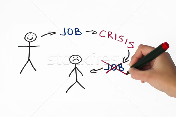 Job and crisis conception illustration over white Stock photo © deyangeorgiev