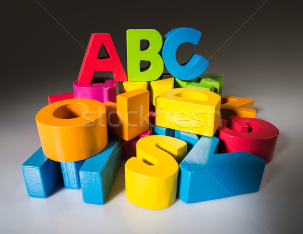 Letters A B C made of wood. Stock photo © deyangeorgiev
