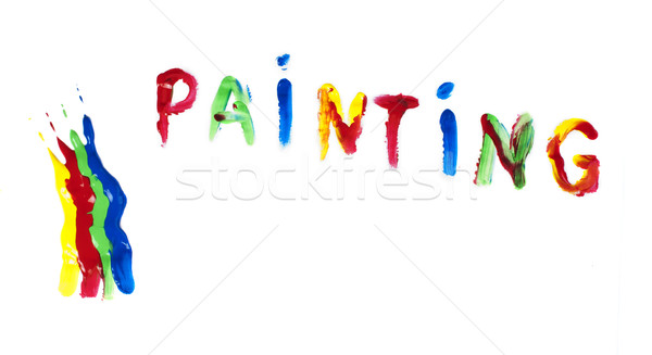 Paint coated on paper. Text painting. Stock photo © deyangeorgiev