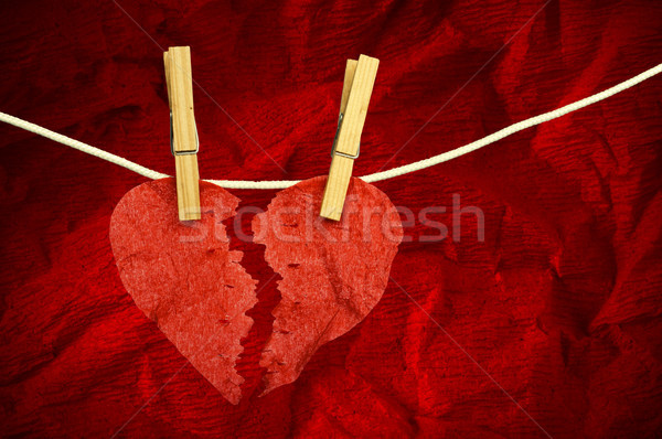бумаги сердце два красный женщину Сток-фото © deyangeorgiev