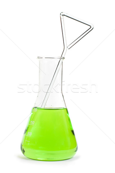 Laboratório proveta líquido verde cor ciência Foto stock © deyangeorgiev