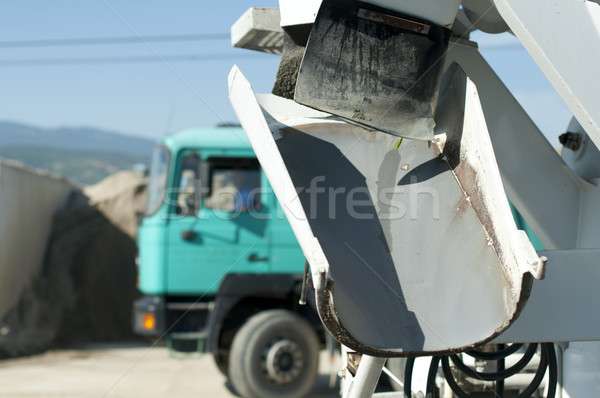 Cement teherautók homok építkezés munka ipari Stock fotó © deyangeorgiev