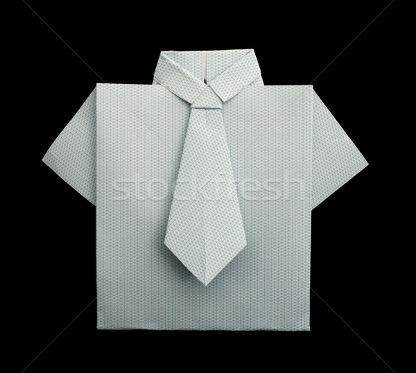 Isolated paper made white plaid shirt. Stock photo © deyangeorgiev