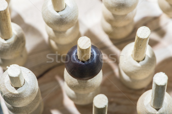 Fából készült egyéniség irányítás fa sakk csoport Stock fotó © deyangeorgiev