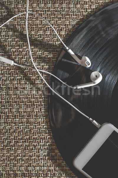 Okostelefon klasszikus lp közelkép telefon retro Stock fotó © deyangeorgiev