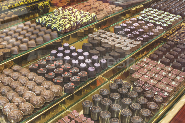Chocolate candy in a store window Stock photo © deyangeorgiev
