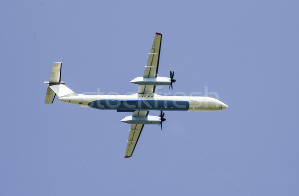 Flying плоскости Blue Sky белый бизнеса небе Сток-фото © deyangeorgiev