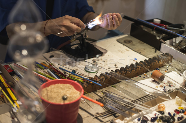 Manual manufacture of glass  Stock photo © deyangeorgiev