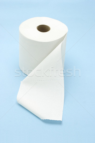Blanche toilettes rouler bleu papier Photo stock © dezign56