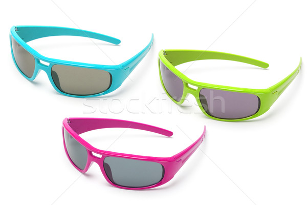 [[stock_photo]]: Lunettes · de · soleil · coloré · élégant · isolé · blanche · verre