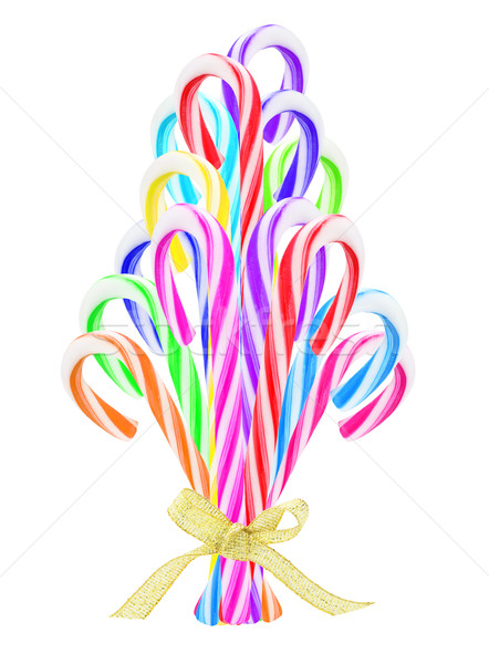 Coloré bonbons arbre de noël ornement blanche groupe [[stock_photo]] © dezign56