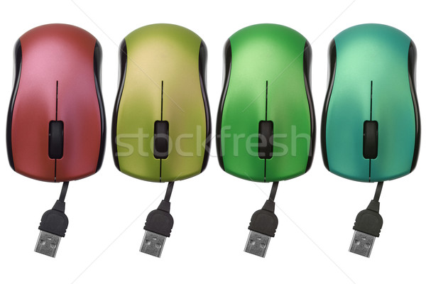 Mysz komputerowa rząd kolorowy usb biały komputera Zdjęcia stock © dezign56