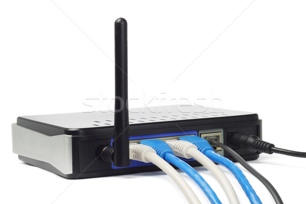 Draadloze router internet kabel communicatie draad Stockfoto © dezign56