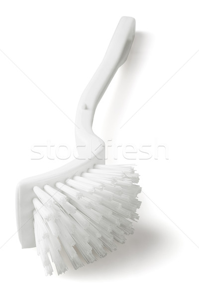 Biały WC szczotki plastikowe obiektu puchar Zdjęcia stock © dezign56