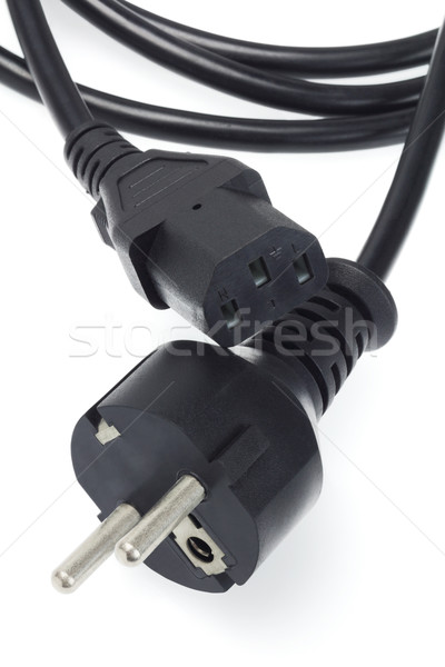Zdjęcia stock: Elektryczne · kabel · biały · moc · wtyczkę