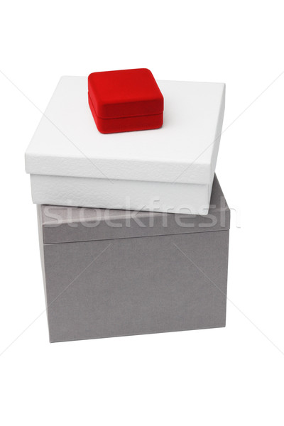 ストックフォト: 小 · 宝石 · ボックス · 座って · 赤 · 歳の誕生日