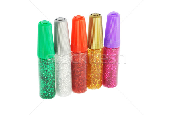 Glitter Kleber fünf Rohre unterschiedlich Farben Stock foto © dezign56