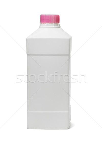 Foto stock: Plástico · garrafa · casa · produtos · de · limpeza · branco · químico