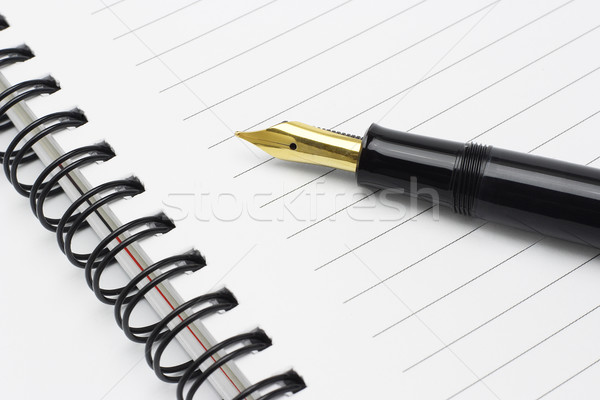 Penna stilografica notebook oro libro gruppo bianco Foto d'archivio © dezign56