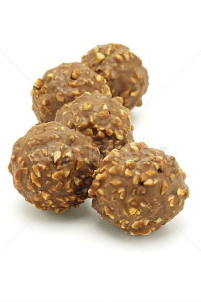 Five chocolate balls Stock photo © dezign56