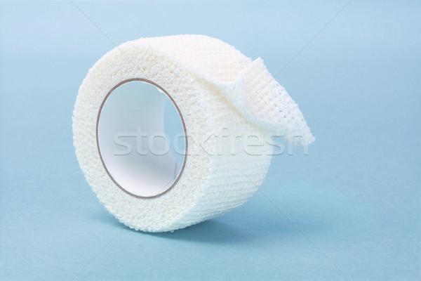 [[stock_photo]]: élastique · médicaux · bandage · blanche · bleu · tissu