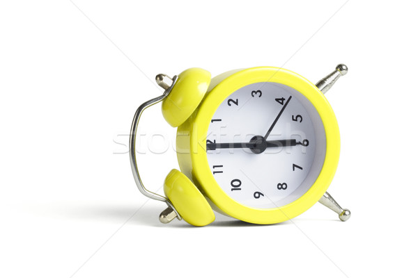 Foto d'archivio: Sveglia · lato · bianco · mano · clock · anello