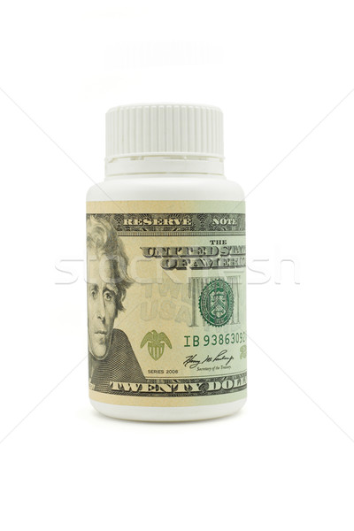 Twenty US dollars bill on plastic bottle Stock photo © dezign56