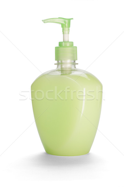 Hand Flasche grünen Flüssigkeit Kunststoff Objekt Stock foto © dezign56
