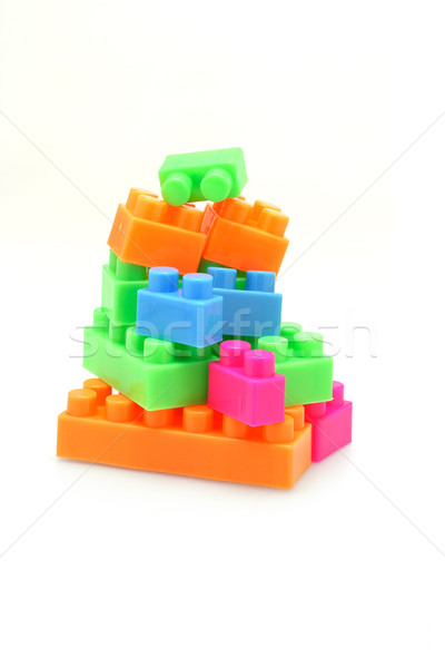 Kleurrijk bouwstenen witte bouw speelgoed Stockfoto © dezign56