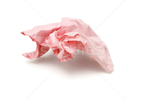 Stock photo: Crumpled pink colored paper