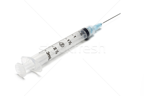 Medizinischen Spritze Nadel benutzt weiß Kunststoff Stock foto © dezign56