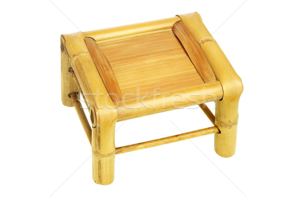 [[stock_photo]]: Bambou · tabouret · vue · chinois · blanche · président