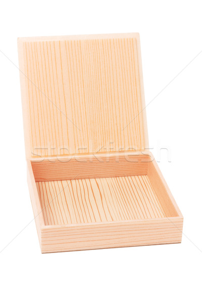 Caja de regalo abierto vetas de la madera textura blanco madera Foto stock © dezign56
