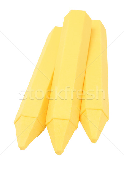 Jaune cire crayons blanche art éducation [[stock_photo]] © dezign56