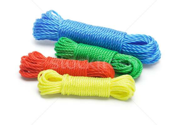 Colorido nylon cordas branco azul grupo Foto stock © dezign56