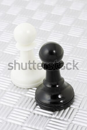 Black and white chess pawns Stock photo © dezign56