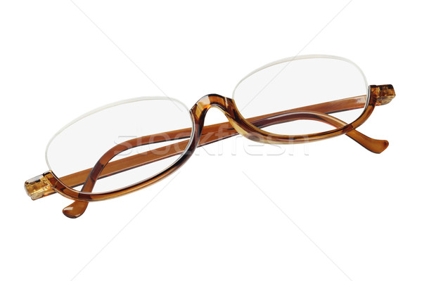 Gafas de lectura pasado de moda plástico blanco moda vidrio Foto stock © dezign56