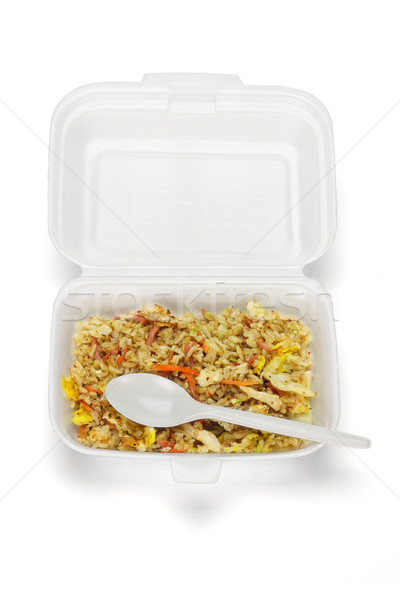 Fried rice in Styrofoam box Stock photo © dezign56