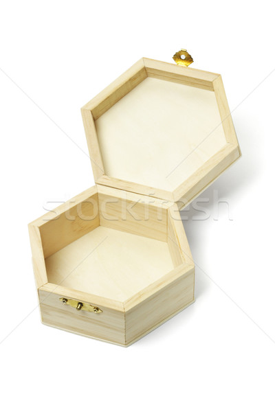 Open wooden hexagonal shape storage box  Stock photo © dezign56