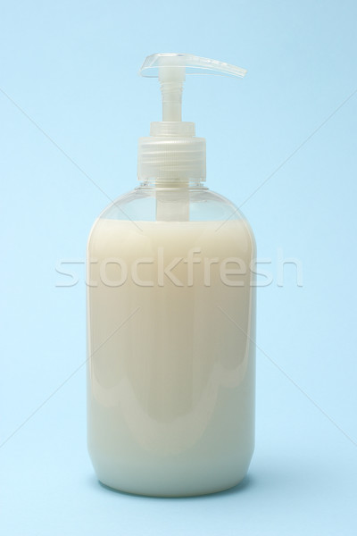 Lichid săpun plastic sticlă fara sudura albastru Imagine de stoc © dezign56