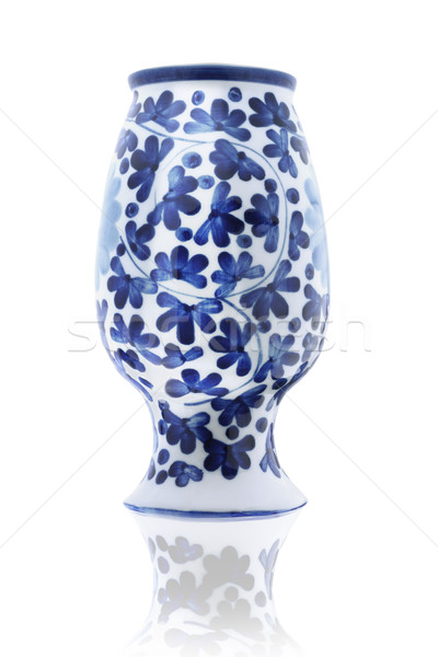 Porcelán váza kínai fehér művészet kék Stock fotó © dezign56