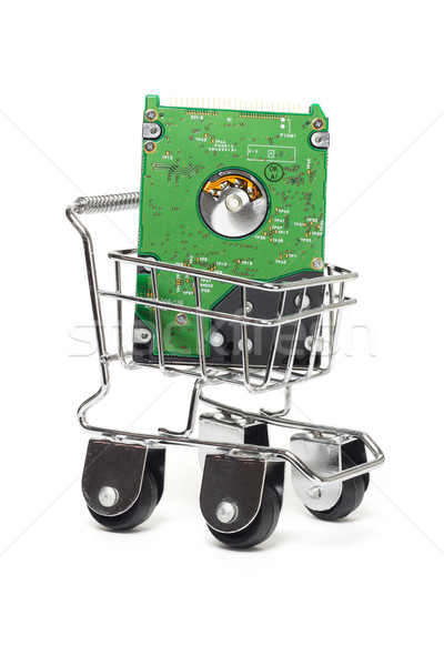 Computer hard disk in mini shopping cart  Stock photo © dezign56