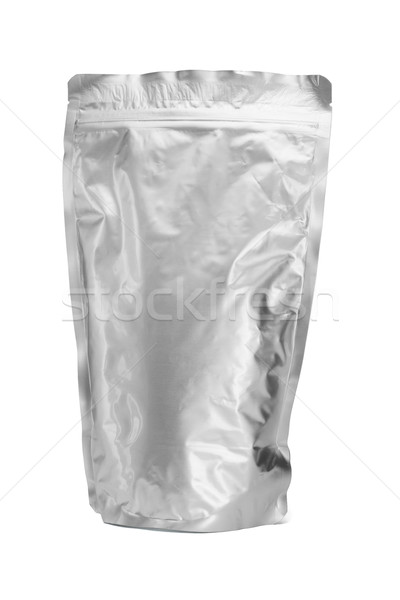 Aluminiu sac în picioare alb alimente ceai Imagine de stoc © dezign56