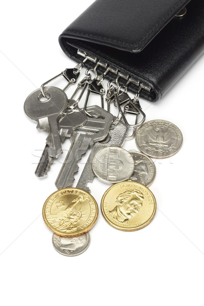 Bunch of keys and US coins Stock photo © dezign56