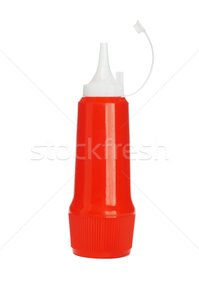 Kırmızı plastik şişe ketçap beyaz açmak Stok fotoğraf © dezign56
