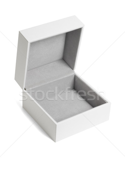 Otwarte biały szkatułce pusty odizolowany tekstury Zdjęcia stock © dezign56